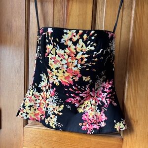 WHBM Floral Strapless Top